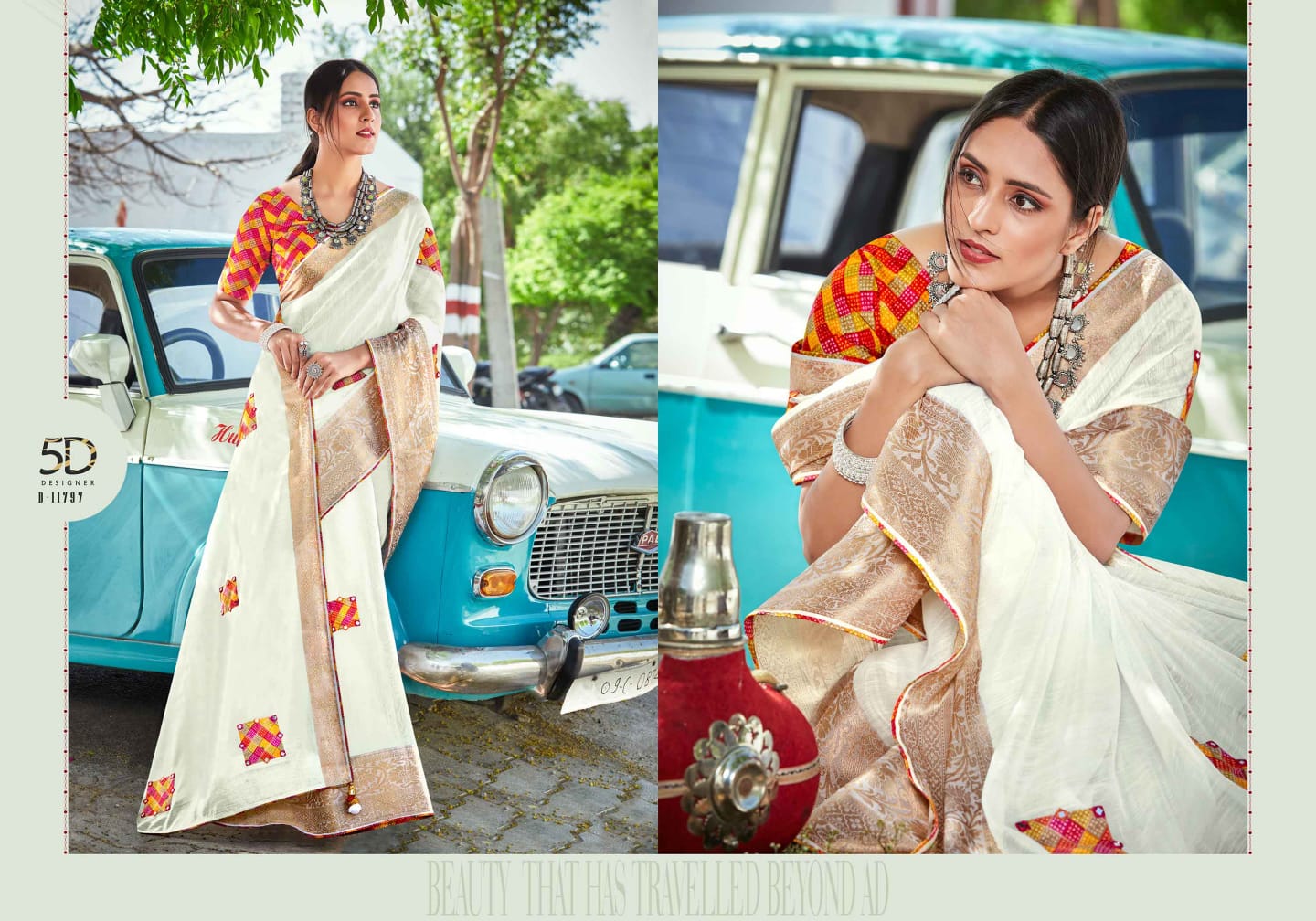 5D Designer Fancy Wear Designer Wholesale Saree Collection